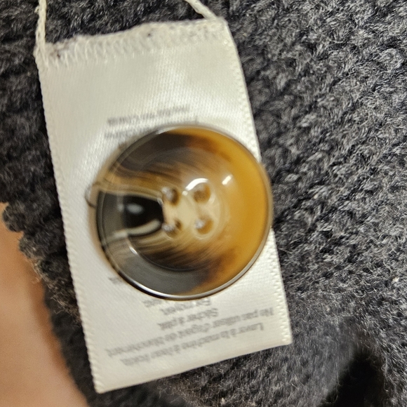 Lunya Cotton Silk Blend Henley Pullover Sweater Restful Grey Heather Oversized M - Picture 7 of 12